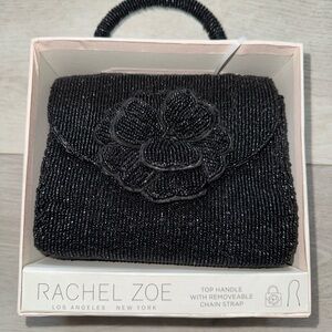 Rachel Zoe Beaded Top Handle Bag W/Removable Chain Strap Boxed Gift